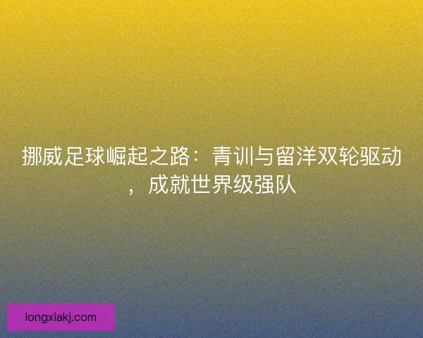 挪威足球崛起之路：青训与留洋双轮驱动，成就世界级强队