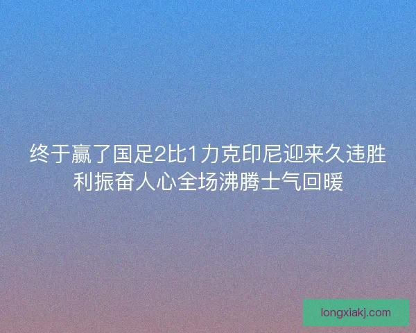 终于赢了国足2比1力克印尼迎来久违胜利振奋人心全场沸腾士气回暖